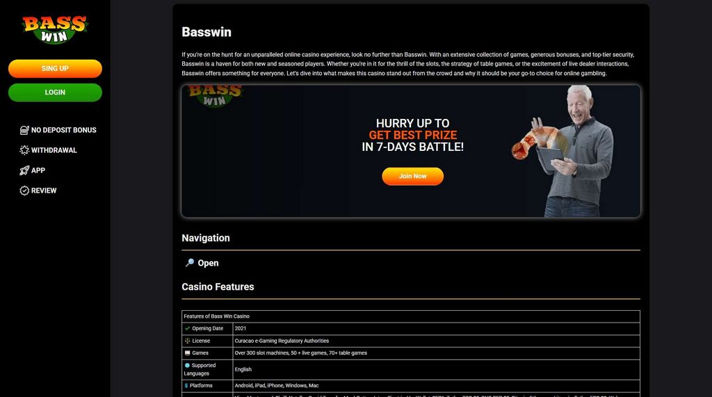 Bass Win Online Casino - Testimonial, New Bonuses 2025